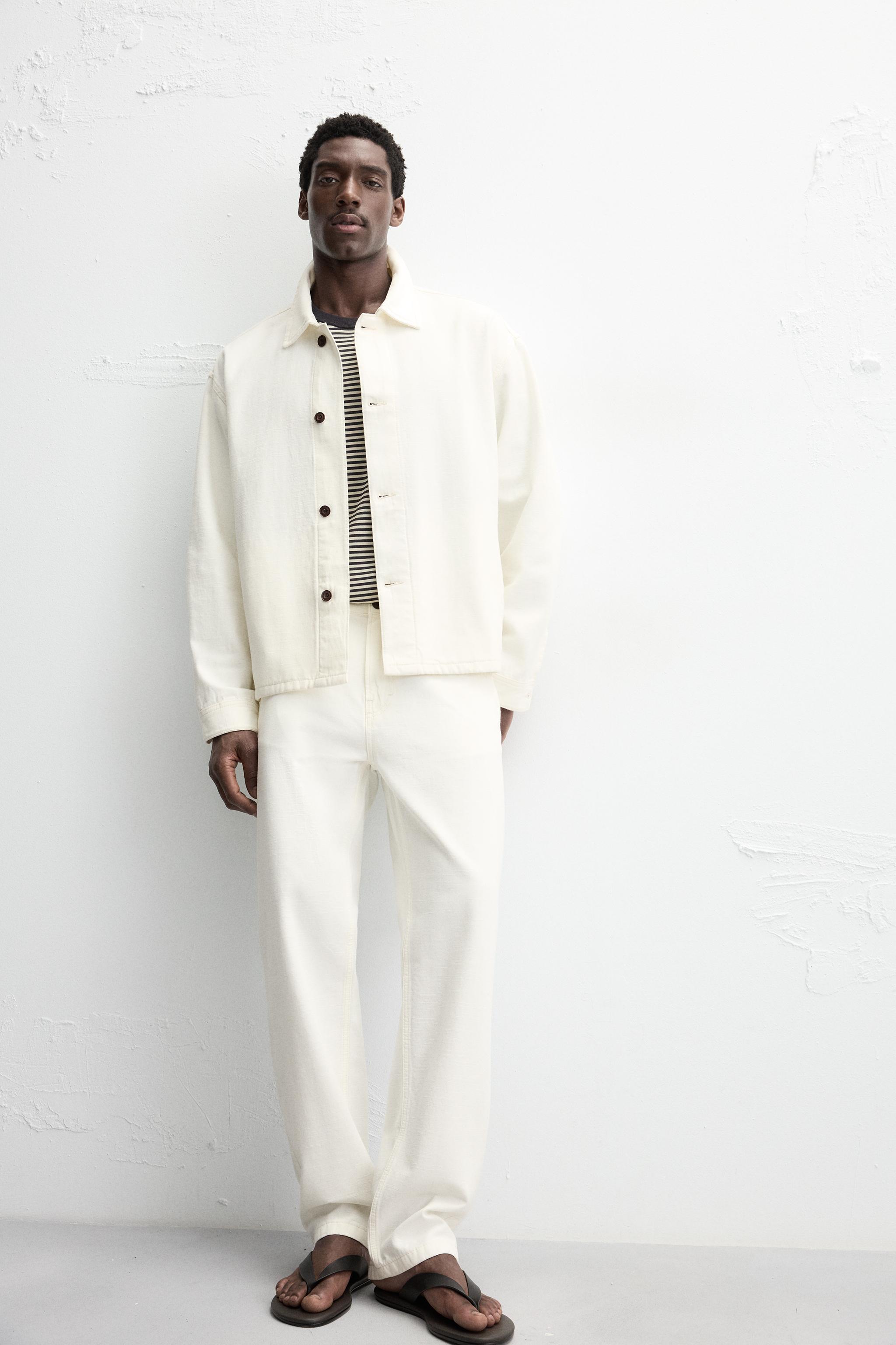 HERRINGBONE STRAIGHT FIT PANTS - Ecru | ZARA United States HERRINGBONE STRAIGHT FIT PANTS - Ecru | ZARA United States
