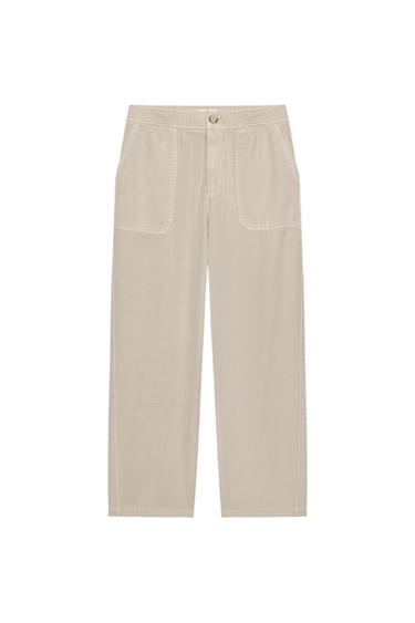 HOSE MIT ELASTISCHEM BUND - Beige von Zara