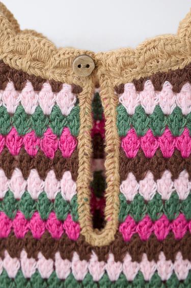 TOP EN MAILLE CROCHET À RAYURES - Multicolore de Zara - Image 3