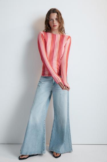 JERSEY PUNTO FINO RAYAS - Rojo / Blanco de Zara