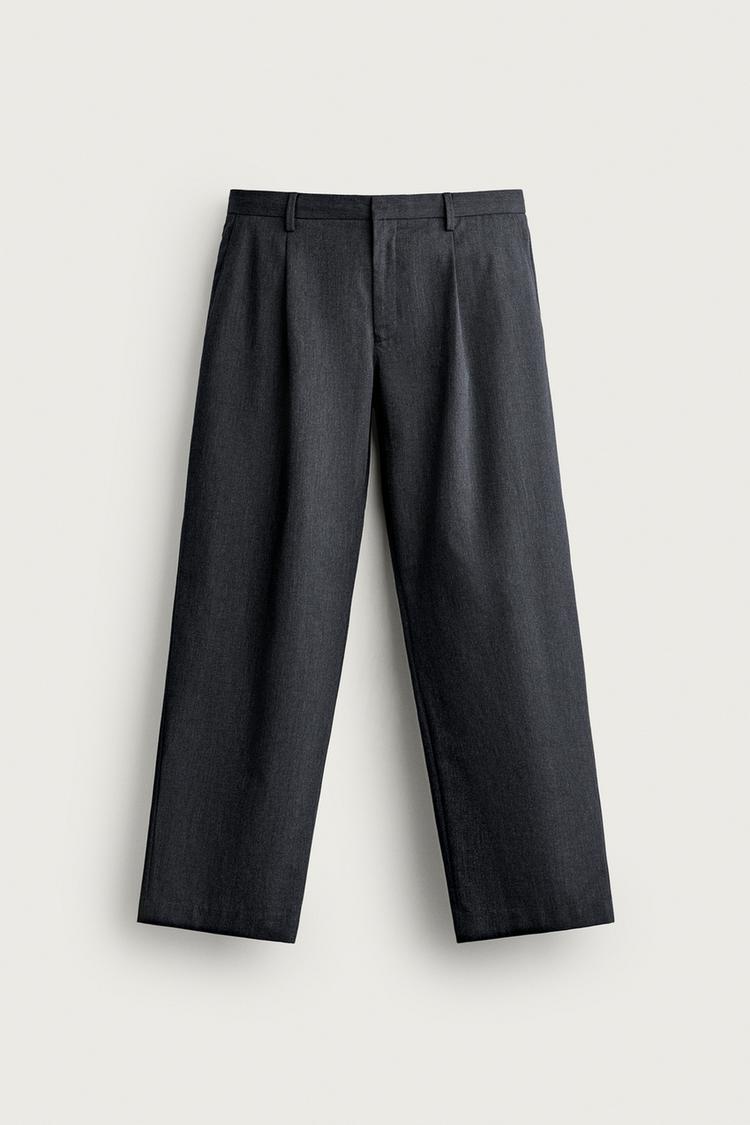 Pantalon pliegues traje regular fit