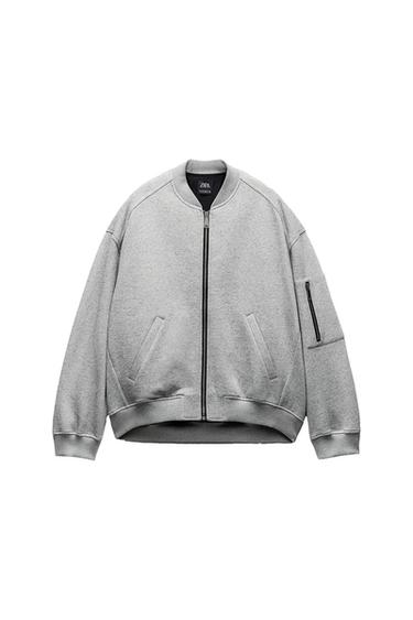 ZIPPERED PLUSH BOMBER JACKET