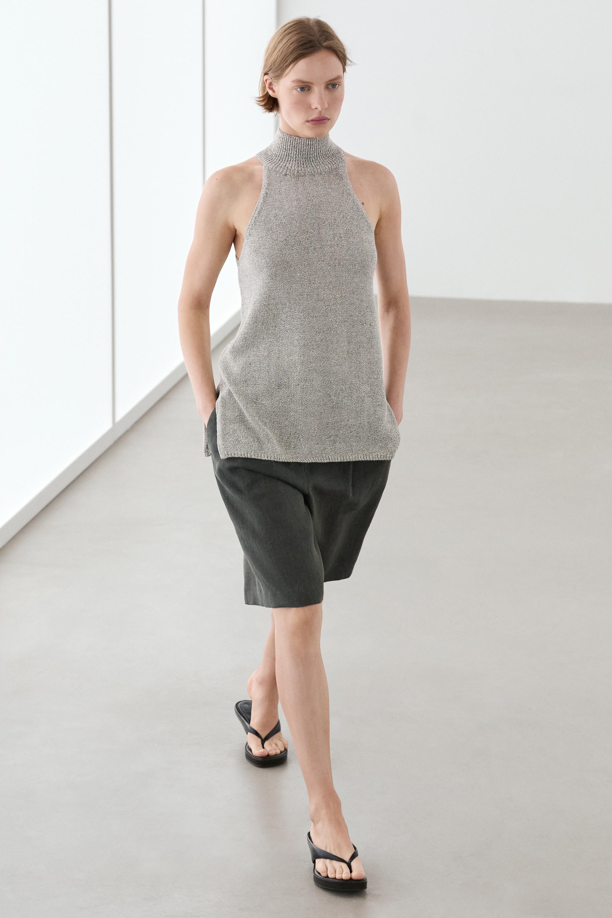 Top en maille à encolure américaine