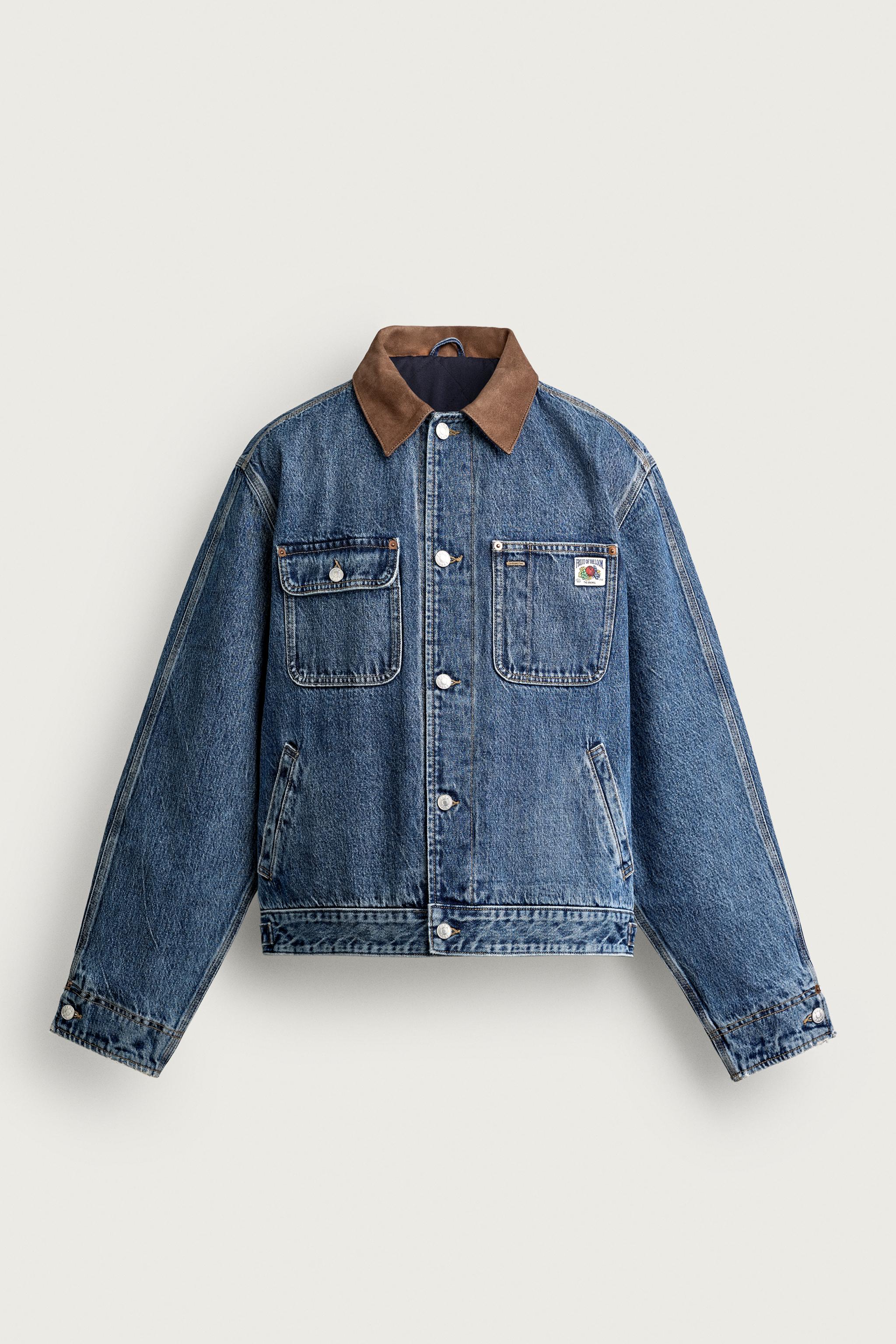 VESTE EN JEAN AVEC PIÈCE CONTRASTE FRUIT OF THE LOOM™