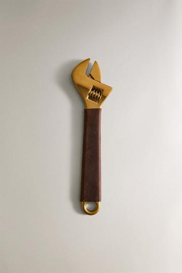 Zara STEEL WRENCH WITH LEATHER HANDLE - Brown - Image 0