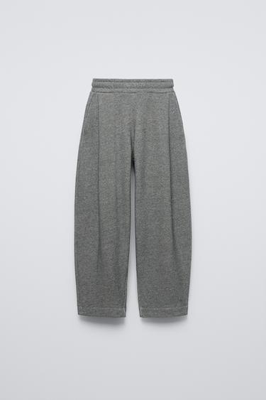 Zara STRUCTURED BAGGY PANTS - Gray marl