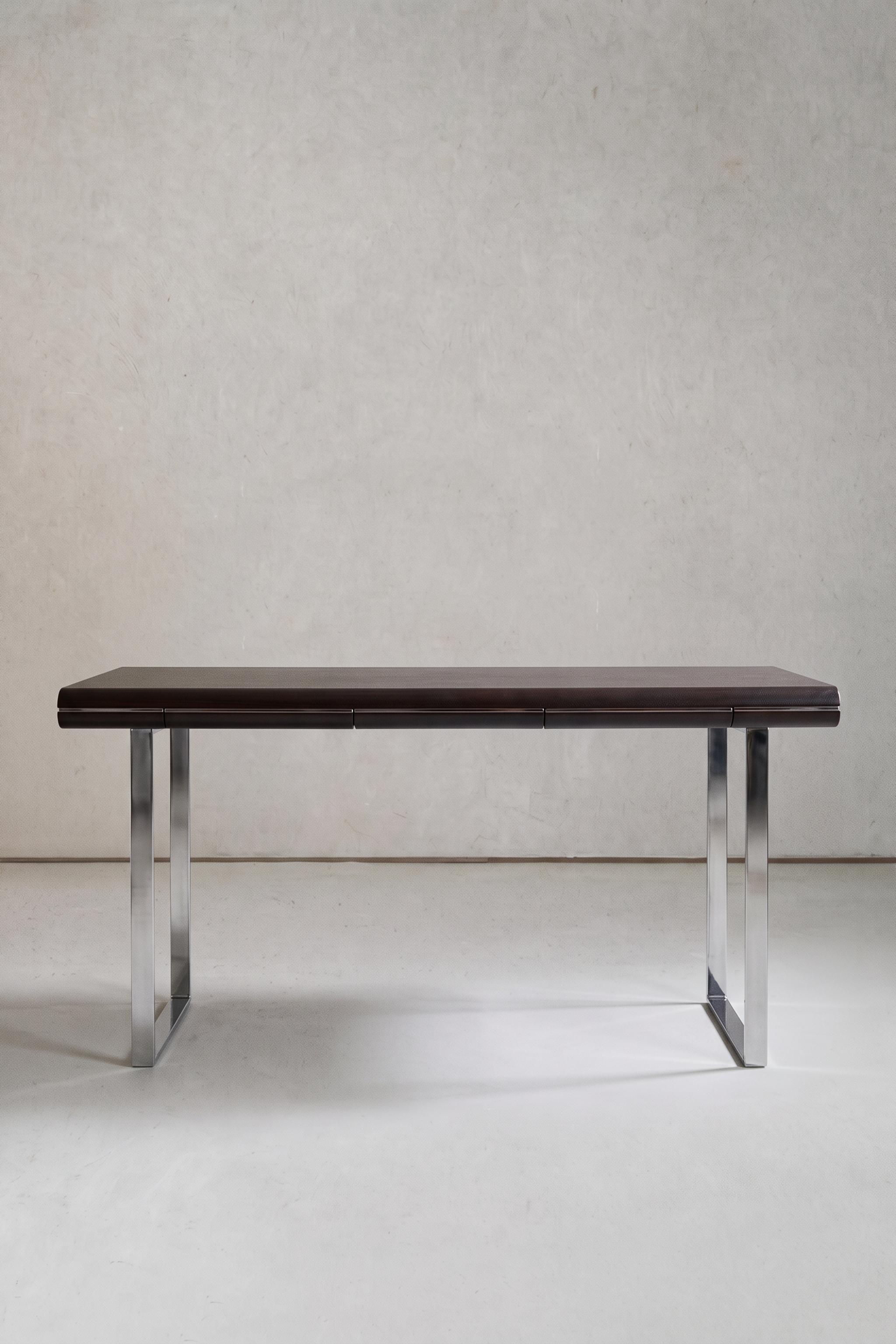 WOOD AND STEEL DESK