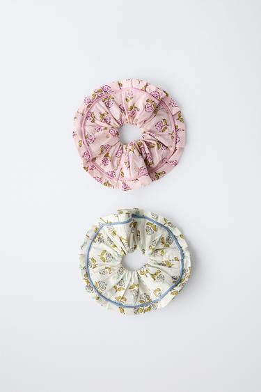 2-PACK OF BOHO PRINT SCRUNCHIES - Pink by Zara - Image 3