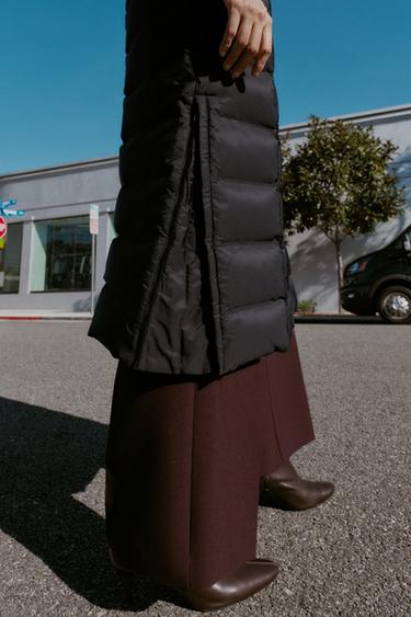 DOUDOUNE À CAPUCHE ET CEINTURE DÉPERLANTE COUPE-VENT - Noir de Zara - Image 4