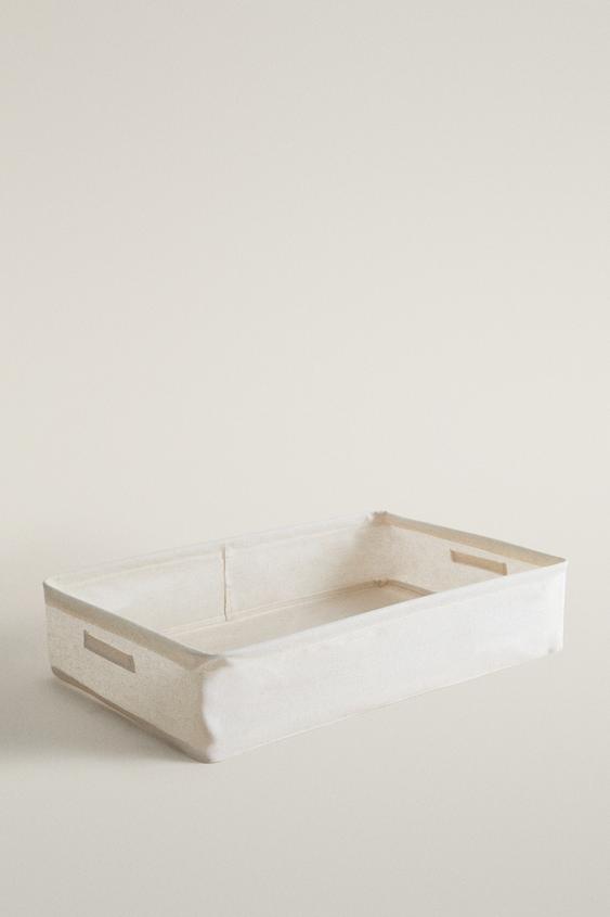 RESIN FINISH TEXTILE BASKET - بيج فاتح الخاص بـ Zara - صورة 0