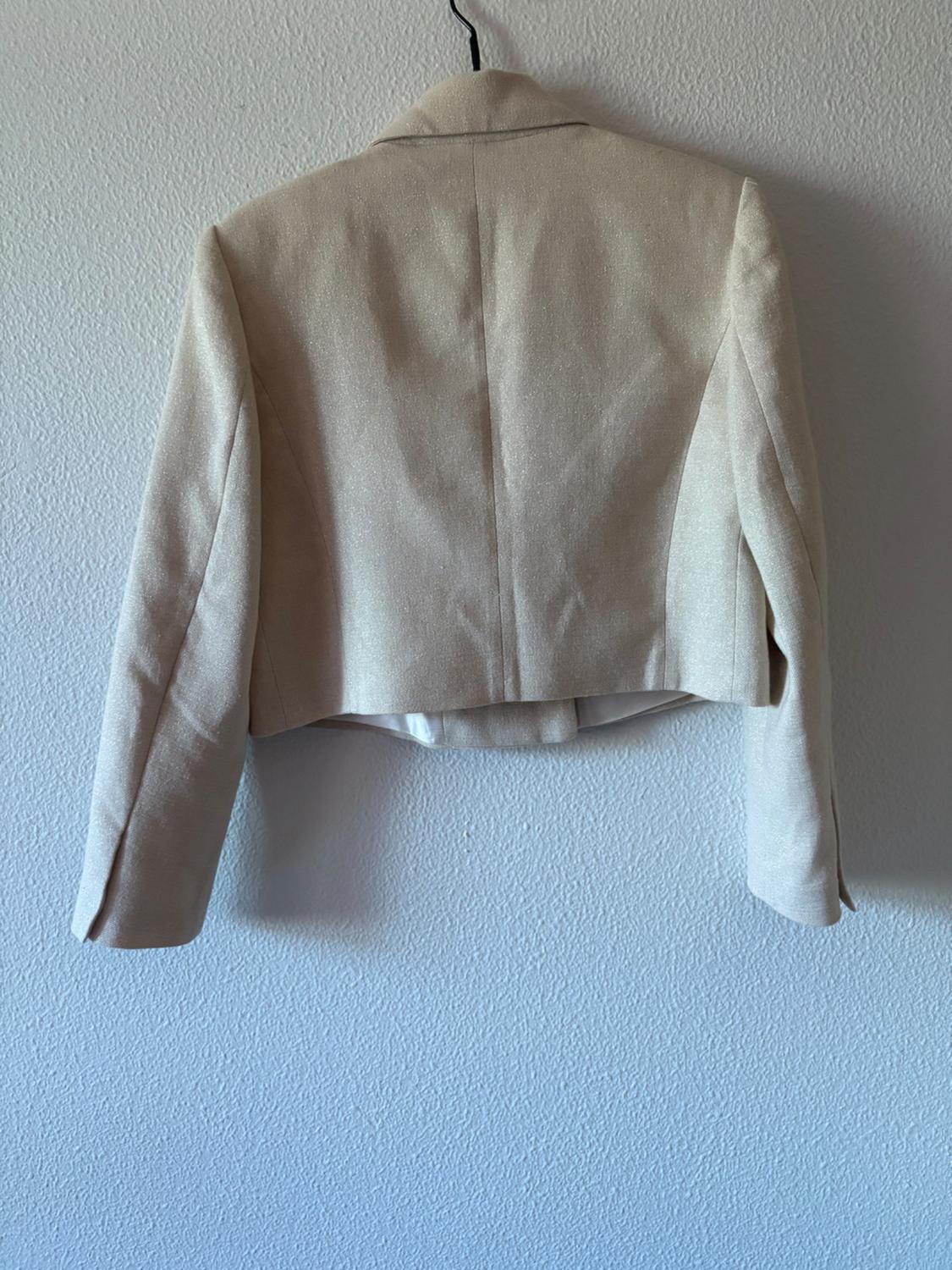 SHORT DOUBLE-BREASTED BLAZER WITH METALLIC THREAD - Image 5
