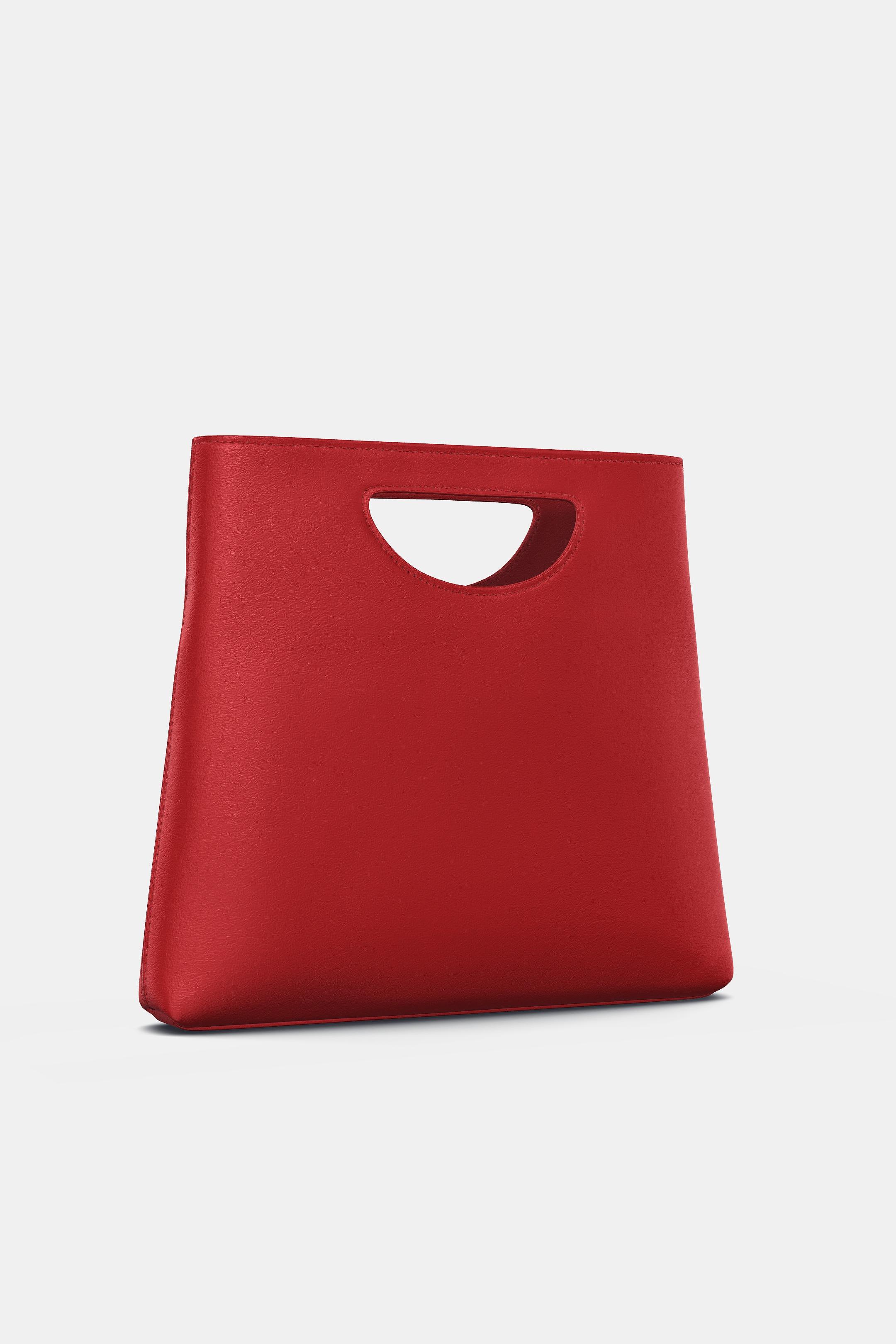 LEATHER HANDBAG - Red by Zara