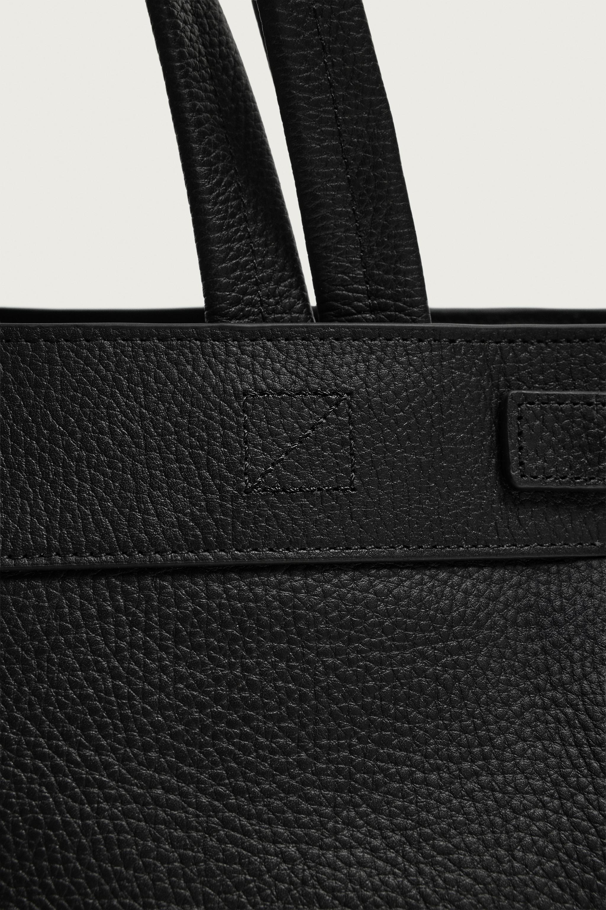 Мужские сумки Zara LEATHER SHOPPER — фото 8