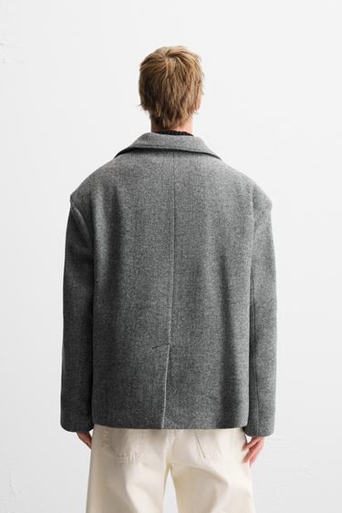 SHORT TEXTURED COAT - Grey by Zara