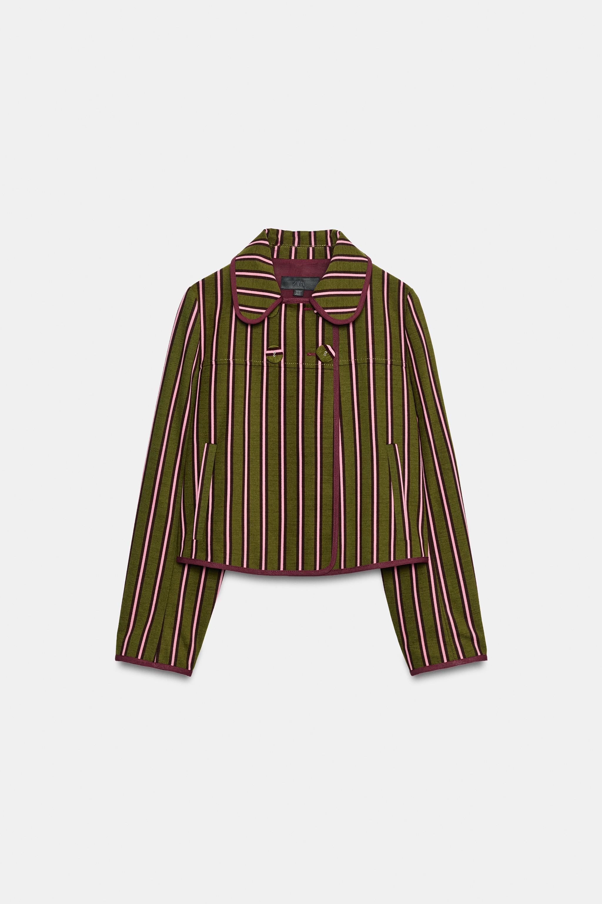 blouson croisé rayures