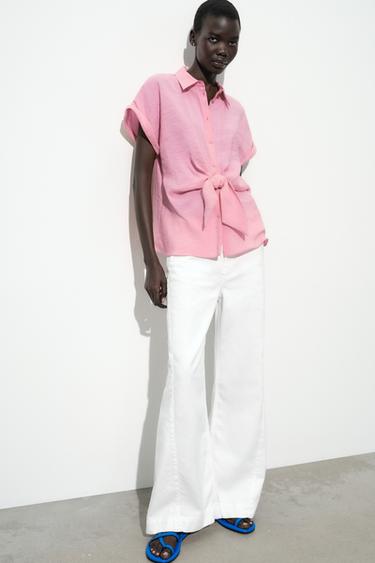 CAMISA MANGA CORTA NUDO - Rosa de Zara