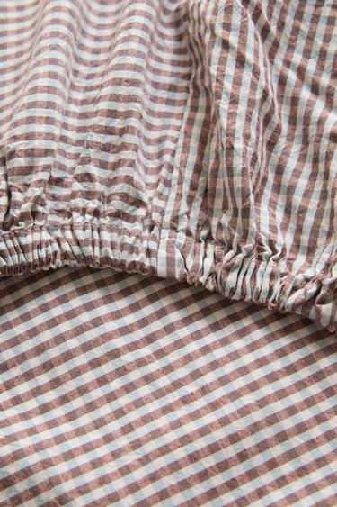 KIDS' DYED THREAD CHECK FITTED SHEET - Multicoloured by Zara - Image 3