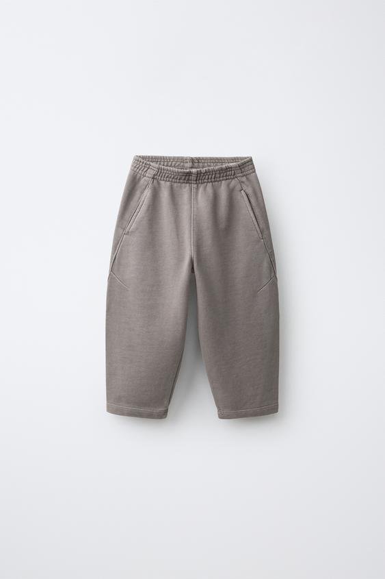 QUẦN NỈ DÁNG BARREL - Màu nâu xám từ Zara - Hình ảnh 0