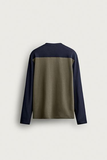 T-SHIRT COLOR BLOCK NUMÉROTÉ - Beige / Bleu marine de Zara - Image 7