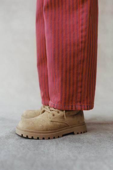 Zara FLORAL BOOTS - Sandy Brown