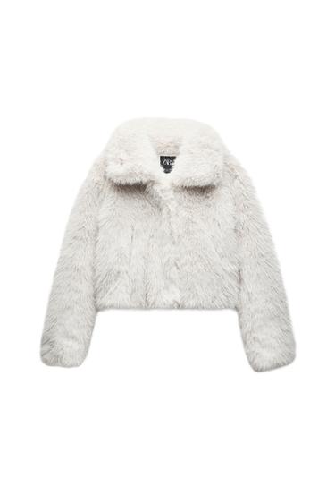 SHORT FAUX FUR COAT