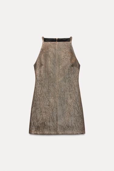 ZW COLLECTION SHORT SPARKLY DRESS - Ochre by Zara