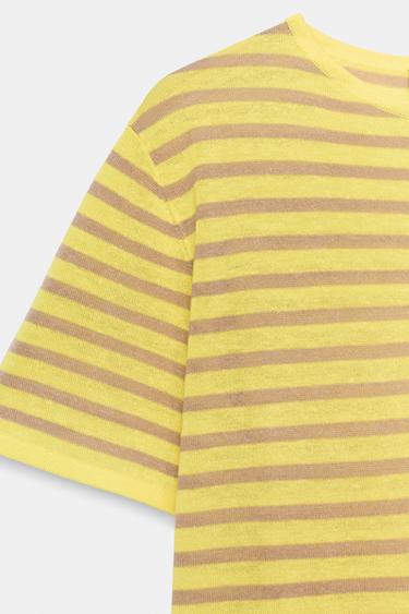 STRIPED KNIT TOP - Yellow by Zara - Image 7