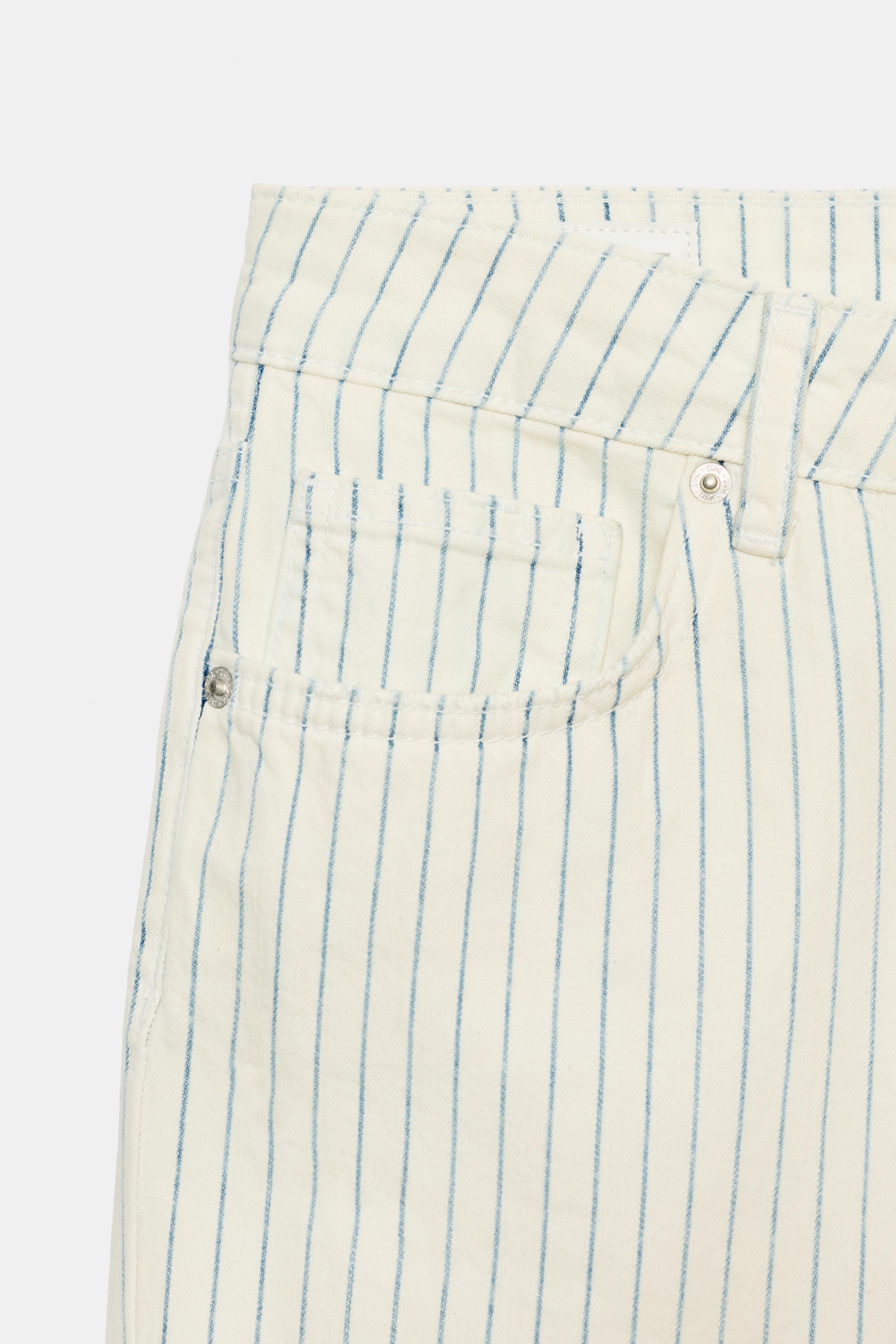 TRF LOW RISE STRIPED STRAIGHT JEANS