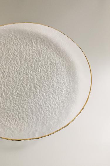 SOUS-ASSIETTE VERRE RELIEF LISERÉ DORÉ - Transparent de Zara - Image 2