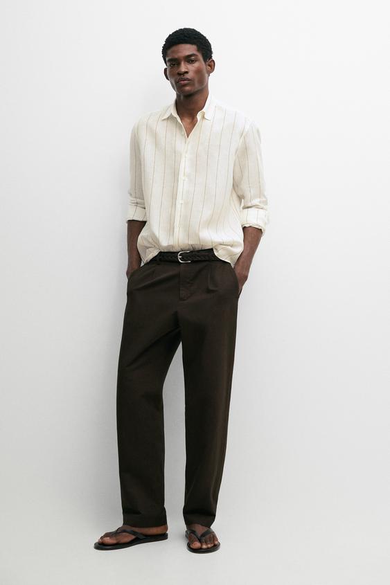 100% linen striped shirt from Zara - $130