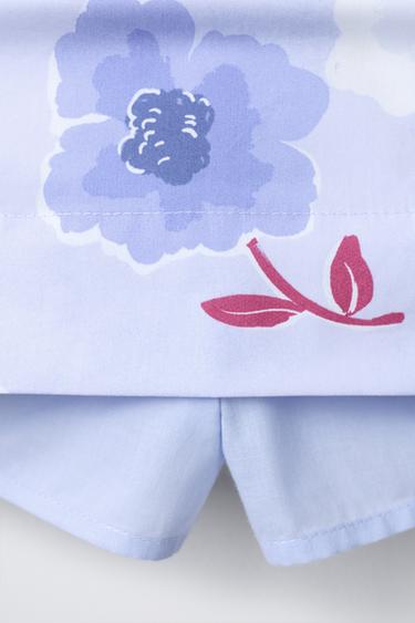 FLORAL BERMUDA SKORT - Light blue by Zara - Image 3