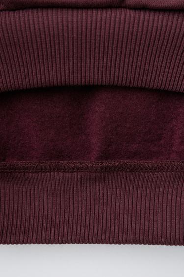 RIBBED PETER PAN COLLAR SWEATSHIRT - Burgundy by Zara - Image 3