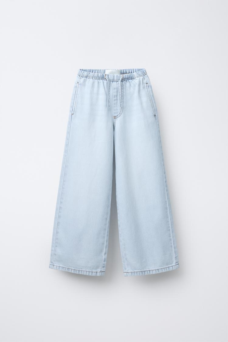 SLIM WAIST WIDE LEG JEANS
