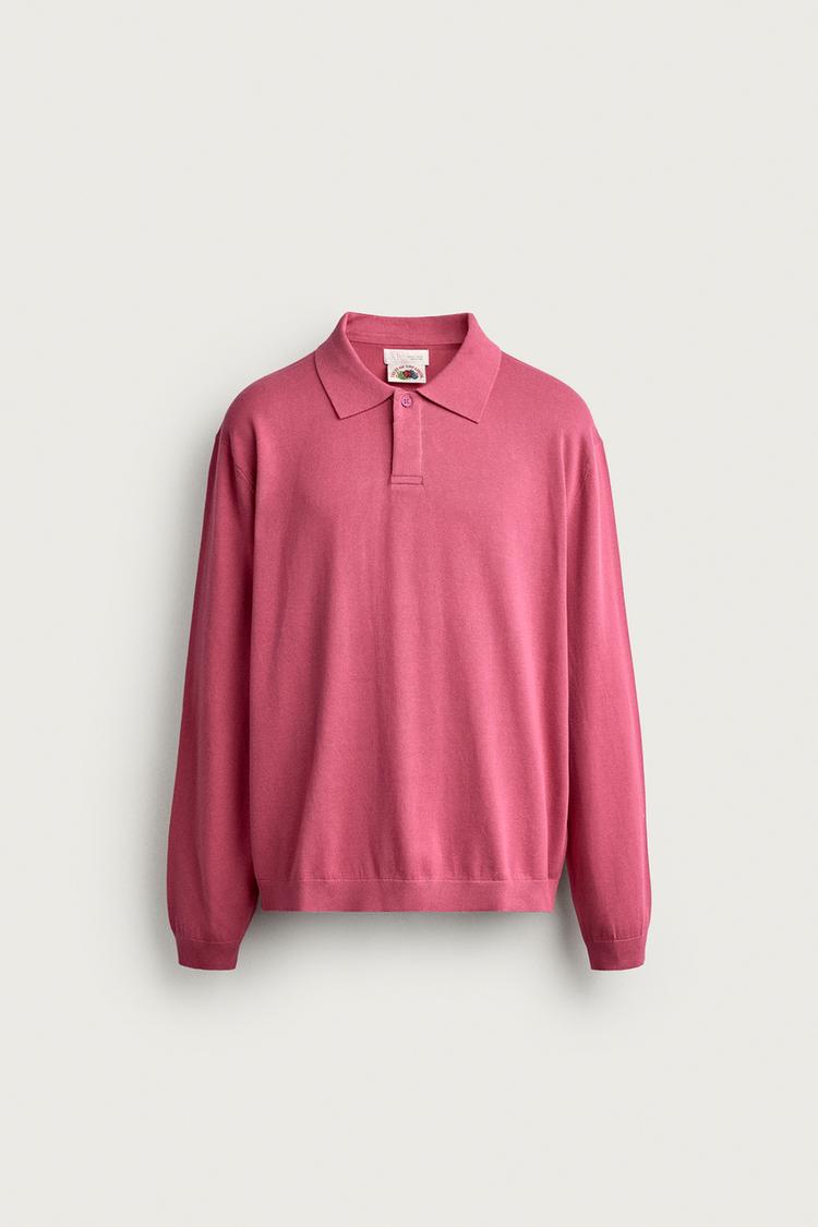 FRUIT OF THE LOOM™ COTTON KNIT POLO — Light fuchsia