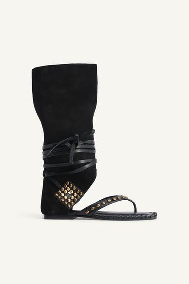 SANDALES HAUTES EN CUIR ÉDITION LIMITÉE - Noir de Zara - Image 6