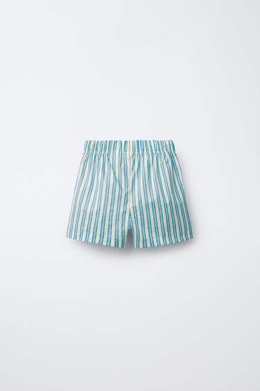 6-14 ANS/ PYJAMA T-SHIRT ET BERMUDA RAYURES - Bleu de Zara - Image 5