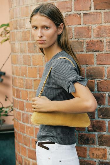 RIBBED KNIT SWEATER WITH BOWS - Grey by Zara - Image 4