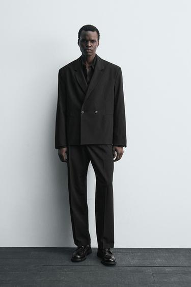 WOOL SUIT TROUSERS - Black by Zara