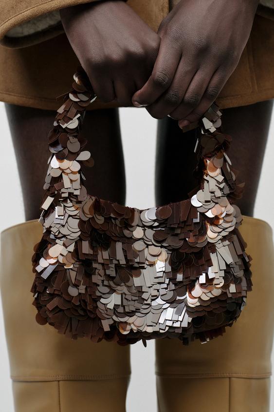 APPLIQUÉ BUCKET BAG Brown ZARA United Kingdom