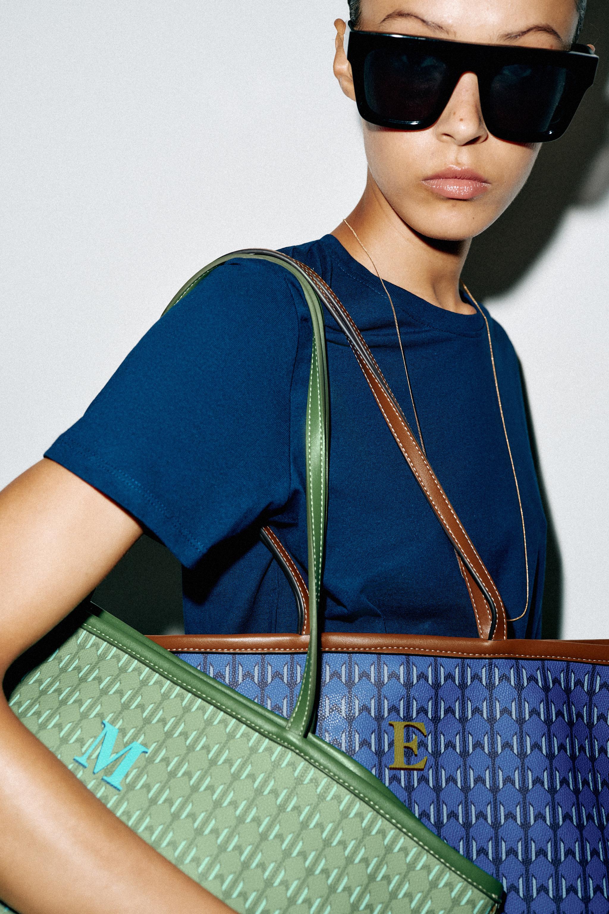 PRINTED SHOPPER SHOULDER BAG — Multi-color