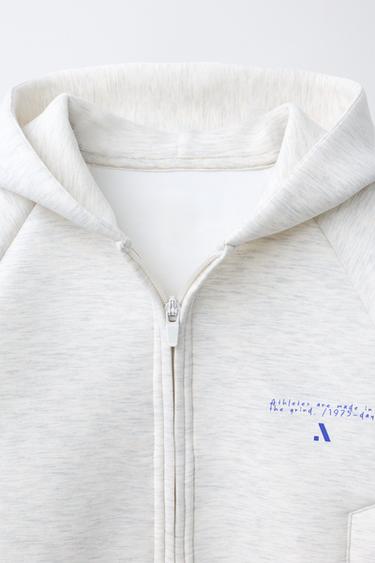 SWEAT ZIPPÉ SPORT EN NÉOPRÈNE - Gris chiné de Zara - Image 2