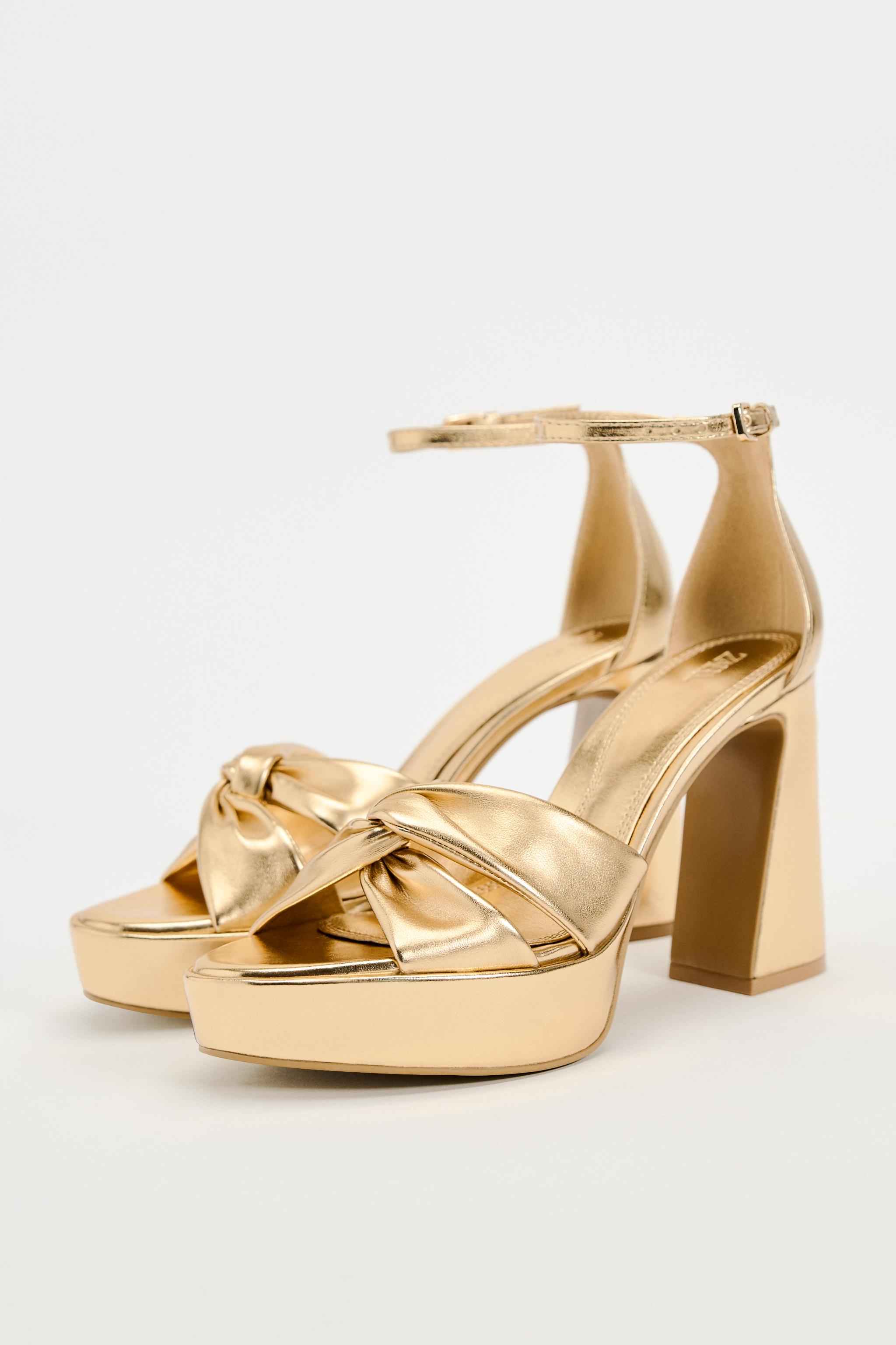 Strappy mid heel outlet leather sandals zara