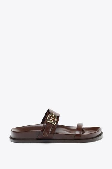 PLATFORM STRAPPY SANDALS - Chocolate Brown by Zara