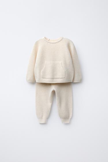 TOTAL LOOK JERSEY AND KNITTED JOGGER TROUSERS - Light ecru by Zara - Image 0