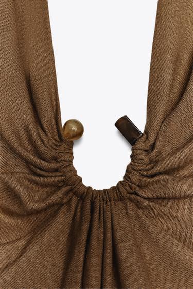 ROBE MIDI BOUCLE AVEC LIN - Toffee de Zara - Image 7
