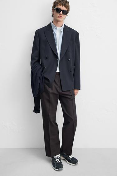 COTTON/WOOL PLEATED TROUSERS - Earth by Zara