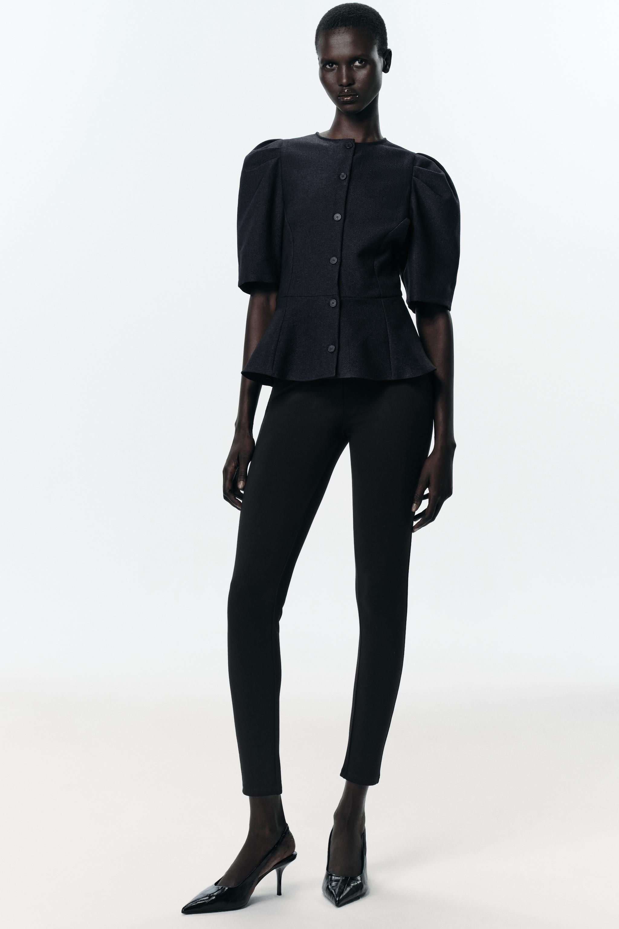 最終値下げ【euw】puff sleeve peplum top PUFF SLEEVE PEPLUM TOP - Anthracite Gray | ZARA United States