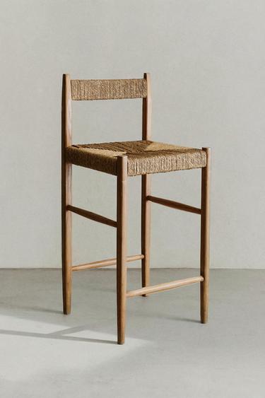 ASH WOOD TALL STOOL — Light beige 1