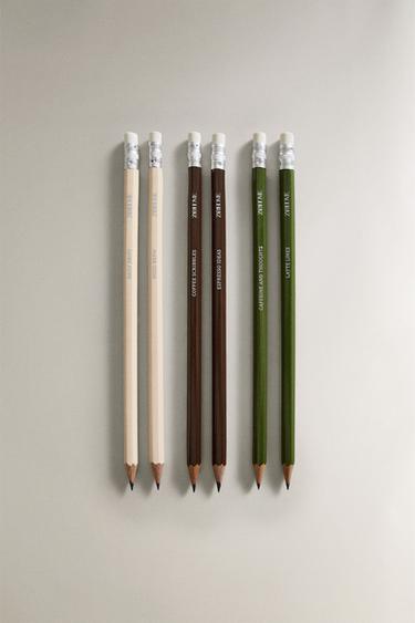 KOFFIE POTLODEN (6-PACK) - Bruin van Zara