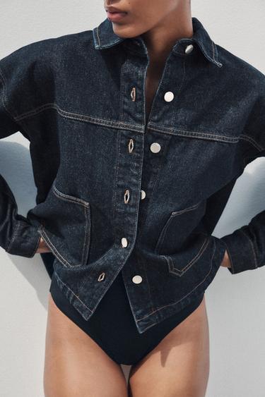 VESTE Z1975 EN JEAN À POCHES - Bleu de Zara